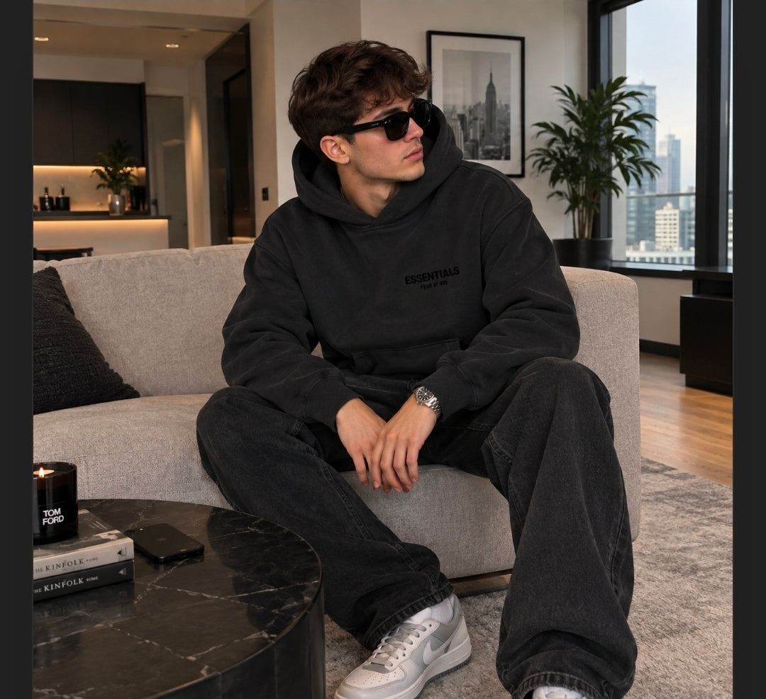 Fear of God Essentials Half Zip Sweater “Black”